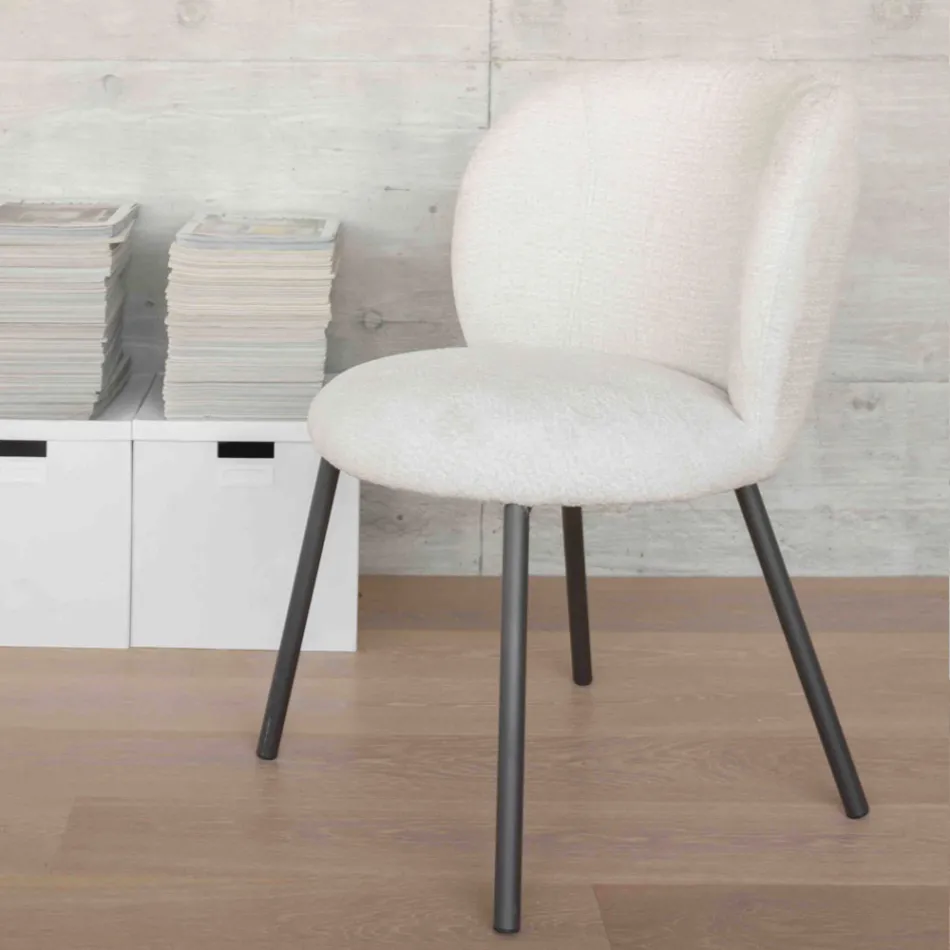 2 Karrige të Bëra prej Metali Grafit me Sedilje prej Pëlhure Bliss - Lunea Viadurini