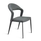 2 Karrige të Veshura me Lëkurë Faux me Ngjyrë dhe Bazë Metalike të Lyer - Boccaccio Viadurini