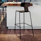 2 Stoolable Stools Bar në Metal dhe Polipropileni të bëra në Itali - Arlette Viadurini
