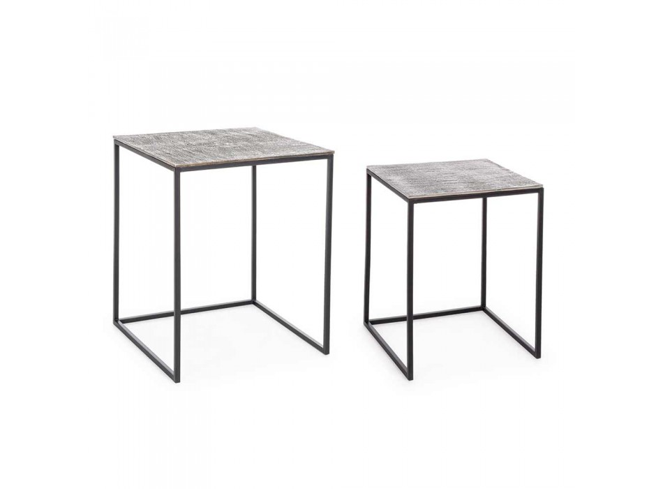 2 Tavolina kafeje prej alumini dhe çeliku të pikturuar Homemotion - Sereno