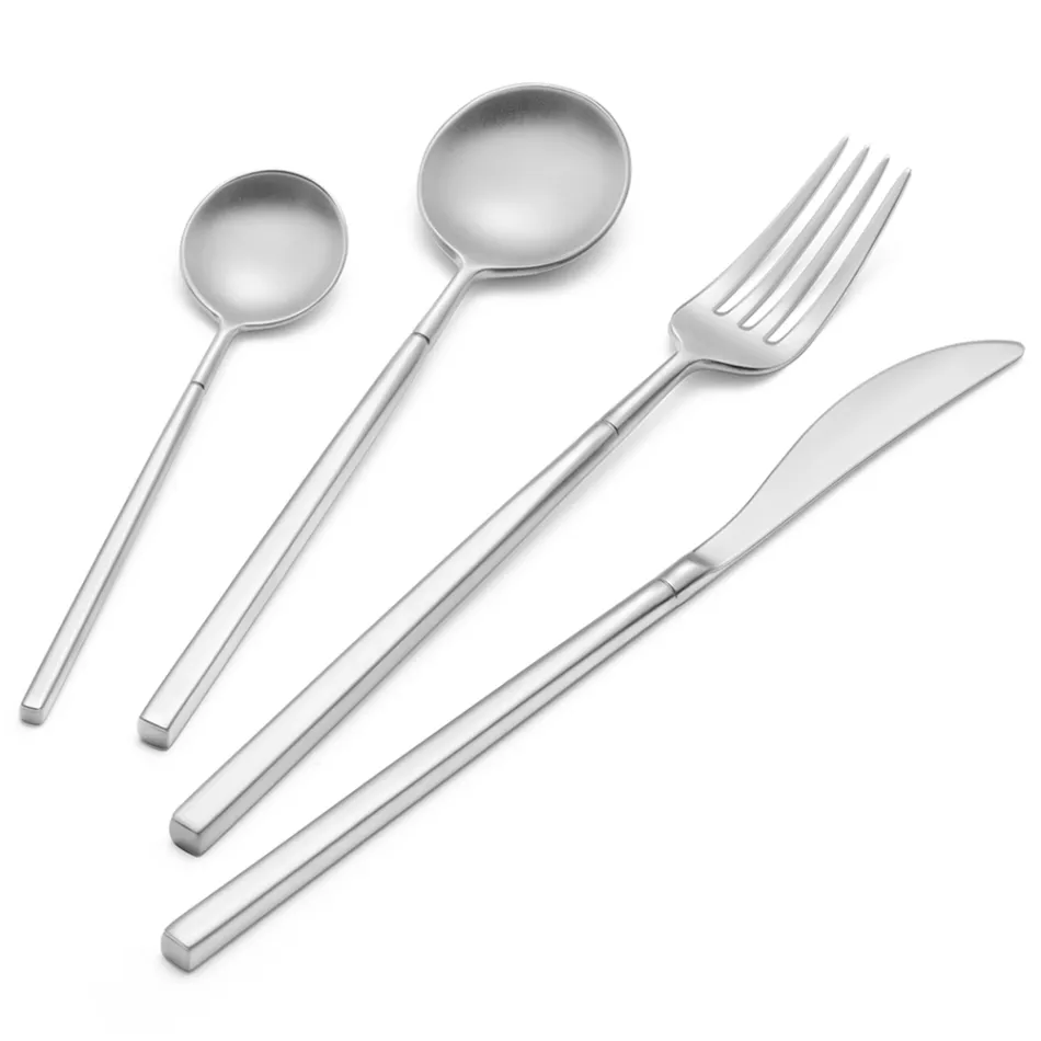 24 takëm në çelik të lëmuar të farkëtuar me përfundime të ndryshme të prodhuara në Itali - Osaka Viadurini