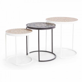 3 tavolina kafeje në MDF me zbukurime të vendosura nga homemotion - Mariam