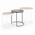 3 tavolina kafeje në MDF me zbukurime të vendosura nga homemotion - Mariam