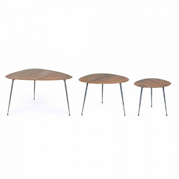 3 tavolina moderne kafeje me majë druri Mango Homemotion - Kalidi