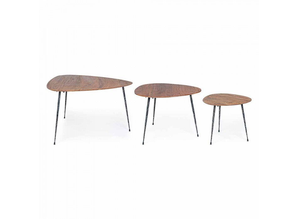 3 tavolina moderne kafeje me majë druri Mango Homemotion - Kalidi