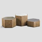 3 Tavolina kafeje prej druri të ngurtë me Grès Porcelani Made in Italy - Moka Viadurini