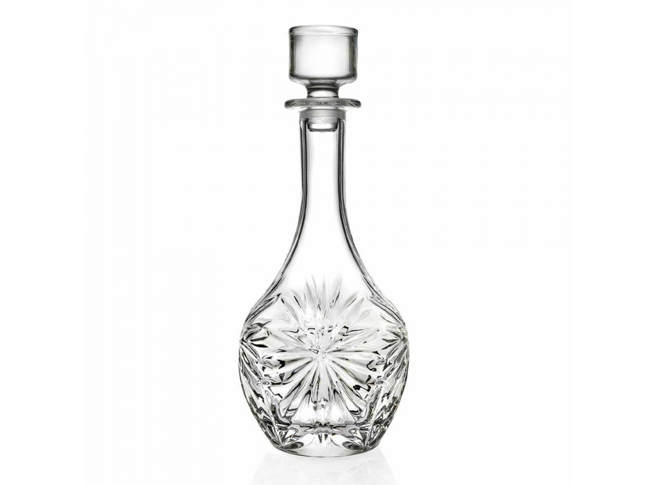 4 shishe me tapë vere me dizajn të rrumbullakët në kristal ekologjik - Daniele