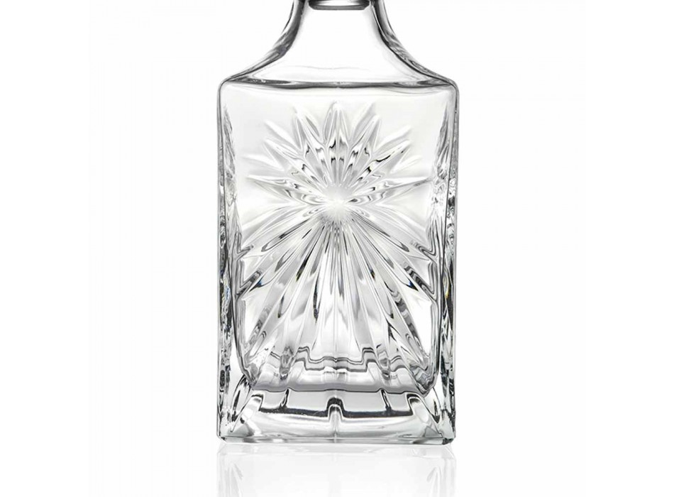 4 shishe uiski me dizajn katror Eco Crystal Cap - Daniele Viadurini