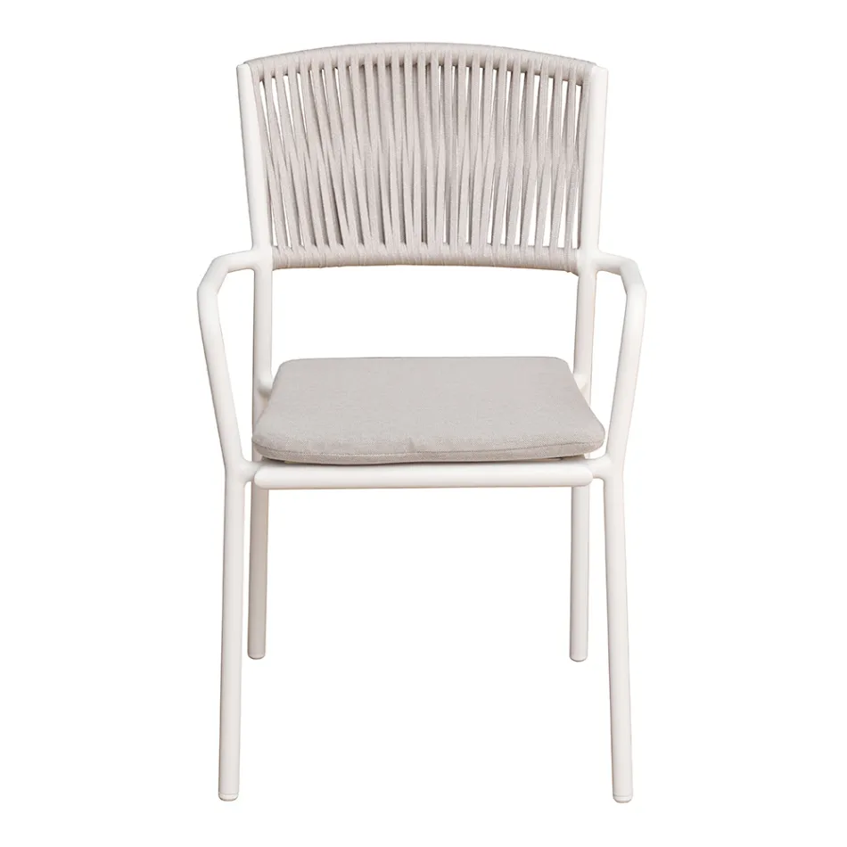 4 Karrige Kopshti të Vendosshme Njëra mbi tjetrën prej Alumini dhe Litari - Lunaris Viadurini