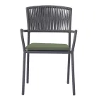 4 Karrige Kopshti të Vendosshme Njëra mbi tjetrën prej Alumini dhe Litari - Lunaris Viadurini