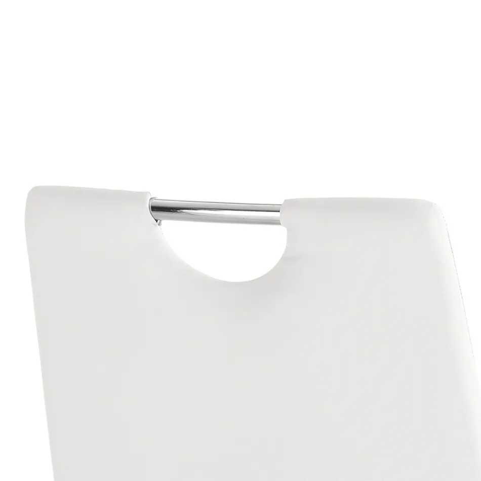 4 karrige të veshura tërësisht me susta prej lëkure sintetike të bardhë - Tulio Viadurini