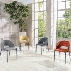 4 karrige me ndenjëse prej pëlhure me finitura të ndryshme dhe metal - Provence Viadurini