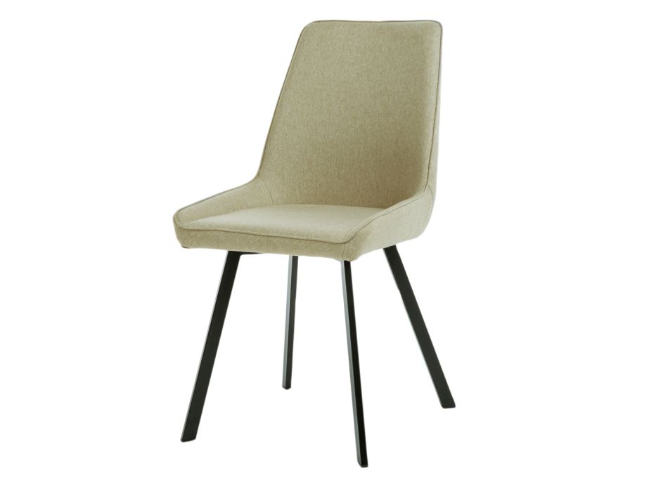 4 karrige me sedilje prej pëlhure mikrofibre dhe strukturë metalike - Pjeshkë Viadurini