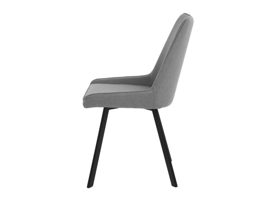 4 karrige me sedilje prej pëlhure mikrofibre dhe strukturë metalike - Pjeshkë Viadurini