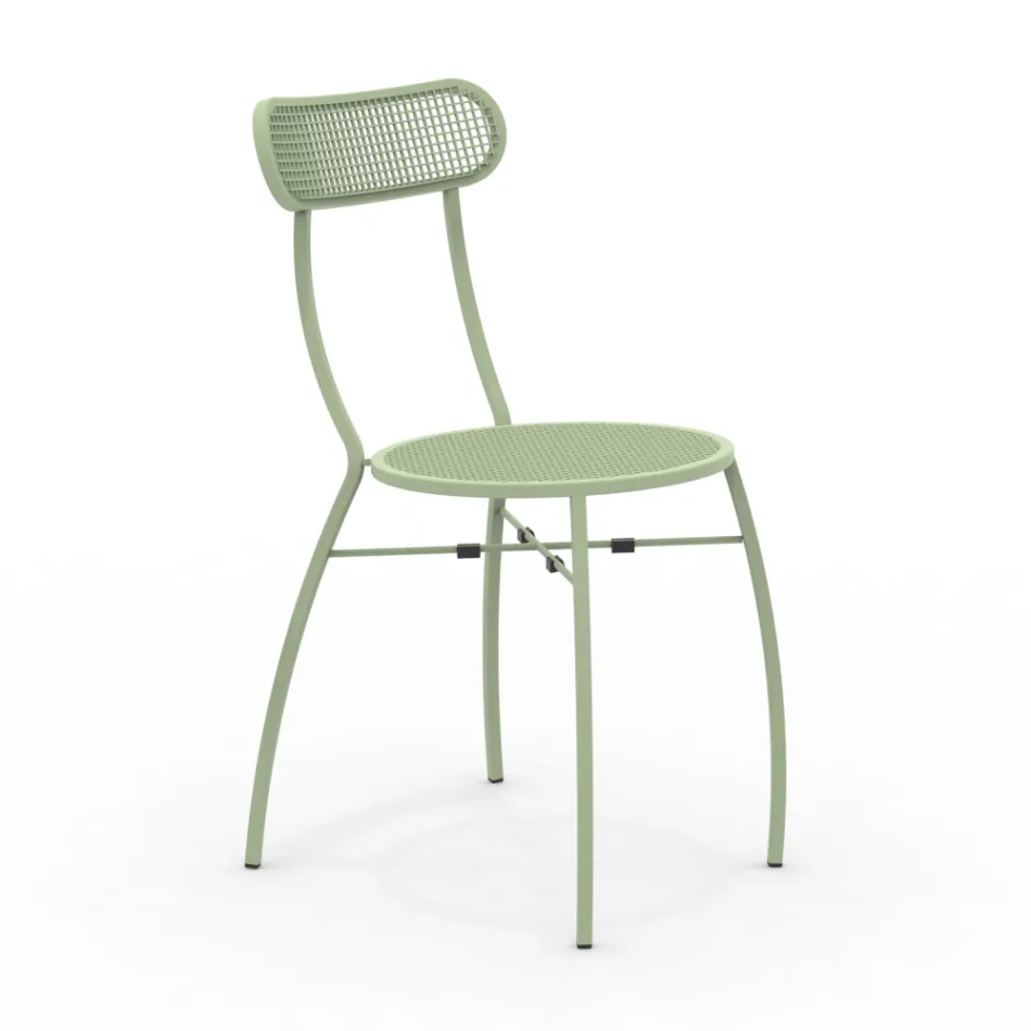 4 Karrige Kopshti Metal në Ngjyra të ndryshme Prodhuar në Itali - Gardh Viadurini