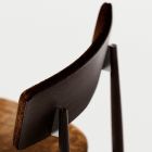 4 karrige ngrënieje në dru dhe pëlhurë hiri të fortë Prodhuar në Itali - Sulu Viadurini