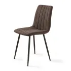 4 Karrige për Dhomë Ndenjeje me Sedilje të Veshura me Tapiceri në Ngjyra të Ndryshme - Impeto Viadurini