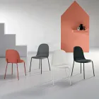 4 Karrige për Dhomë Ndenjeje prej Polipropileni me Kornizë Metalike - Dinamo Viadurini