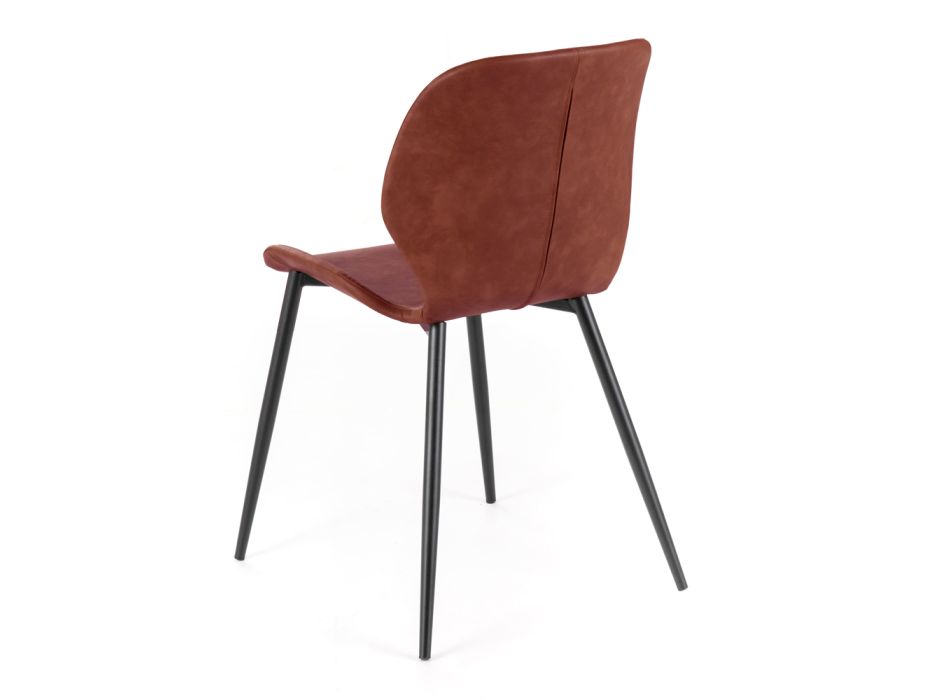 4 karrige të dhomës së ndenjes me prekje të butë me ngjyra të ndryshme dhe këmbë metalike - Spritz Viadurini