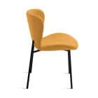 4 Karrige të Veshura me Tapiceri në Pëlhurë Bouclè dhe Kornizë Metalike të Zezë - Tiziana Viadurini