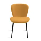 4 Karrige të Veshura me Tapiceri në Pëlhurë Bouclè dhe Kornizë Metalike të Zezë - Tiziana Viadurini