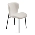 4 Karrige të Veshura me Tapiceri në Pëlhurë Bouclè dhe Kornizë Metalike të Zezë - Tiziana Viadurini