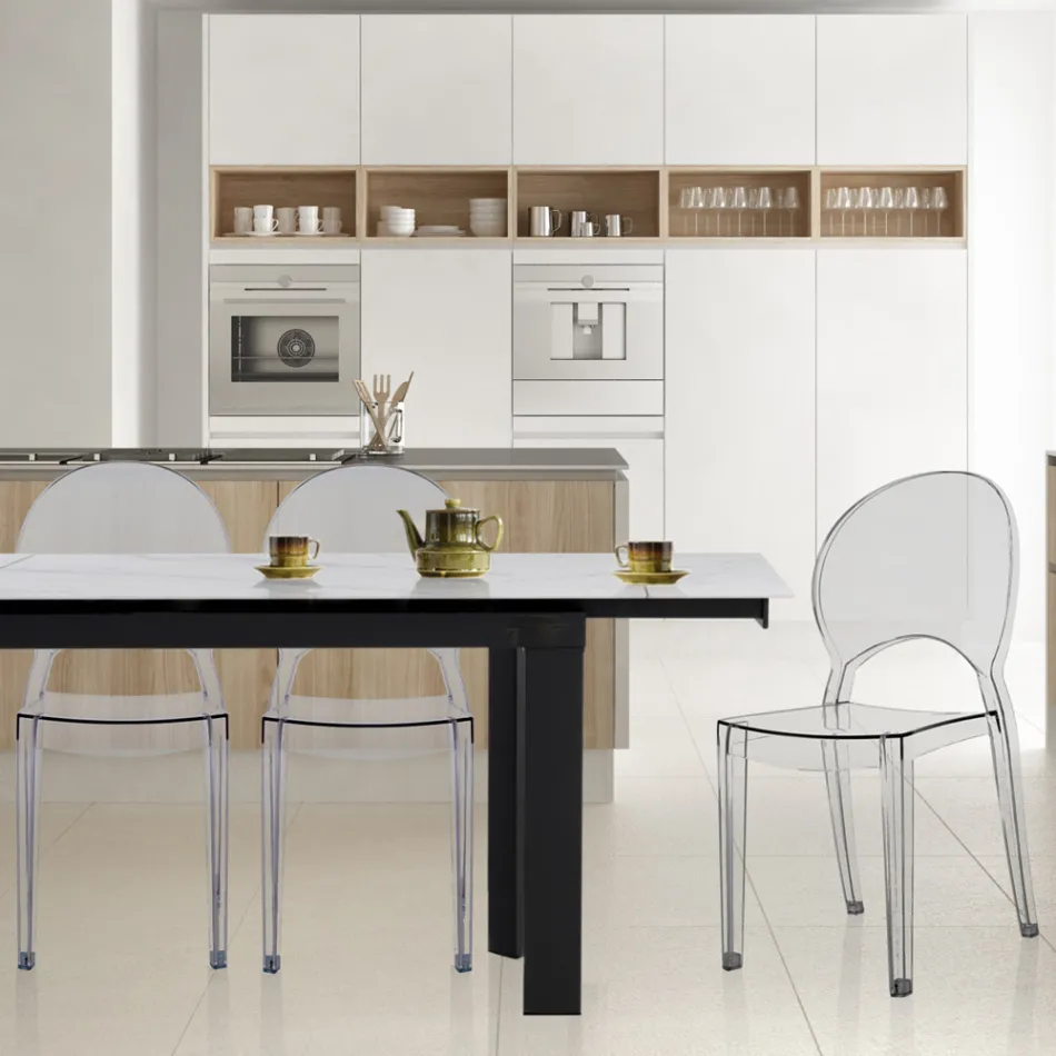 4 Karrige të stivueshme të jashtme dhe të brendshme në polikarbonat - kali Viadurini