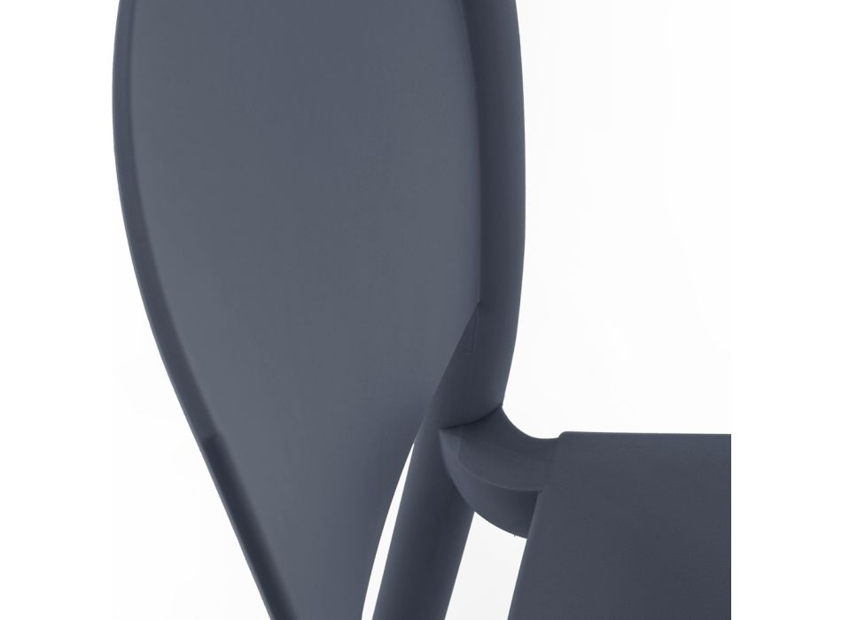 4 karrige të grumbullueshme të bëra tërësisht nga polipropileni me ngjyra të ndryshme - Mojito Viadurini