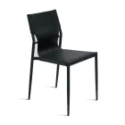 4 Karrige me Lëkurë të Ngjyrosur dhe Bazë Metalike të Lyer - Komedi Viadurini