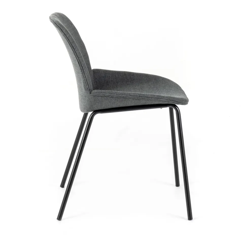 4 Karrige prej pëlhure, Strukturë polipropileni dhe Këmbë metalike - Patchulli Viadurini