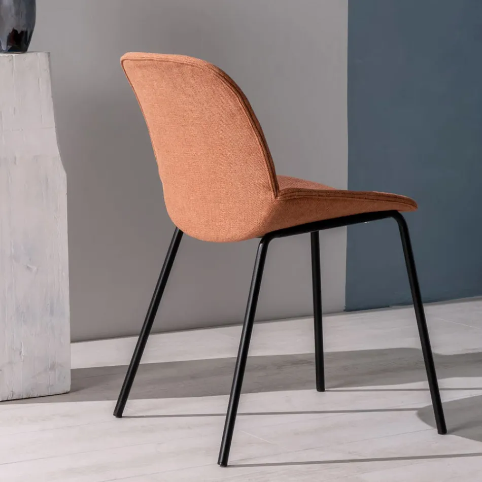 4 Karrige prej pëlhure, Strukturë polipropileni dhe Këmbë metalike - Patchulli Viadurini