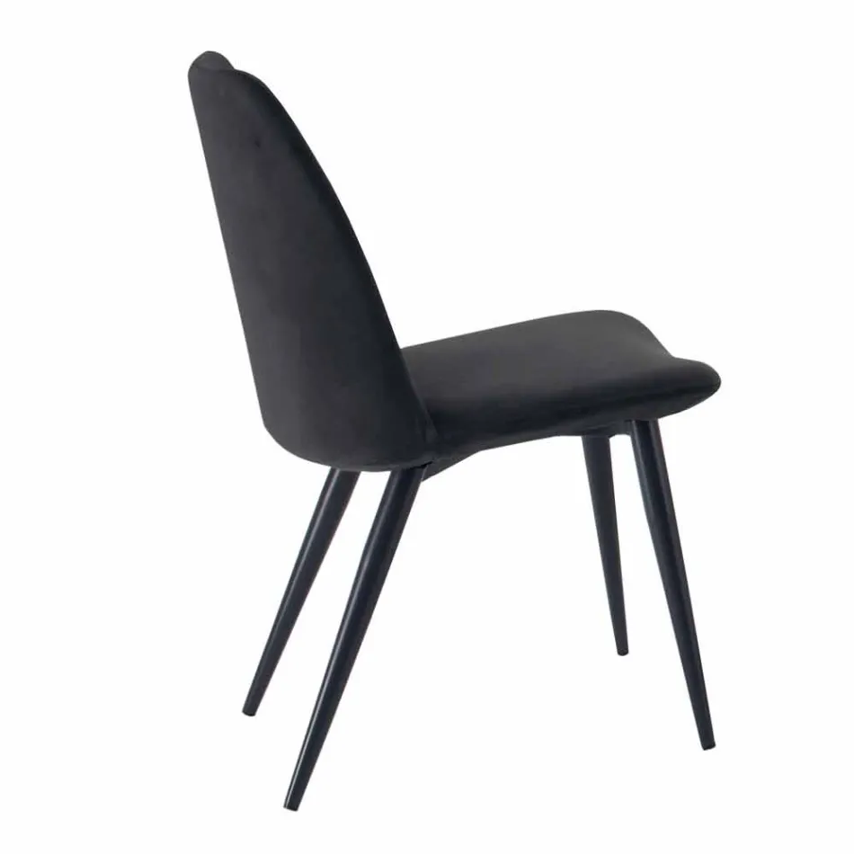 4 karrige ngrënieje të veshura me susta të veshura me kadife Prodhuar në Itali - Granella Viadurini