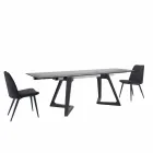 4 karrige ngrënieje të veshura me susta të veshura me kadife Prodhuar në Itali - Granella Viadurini