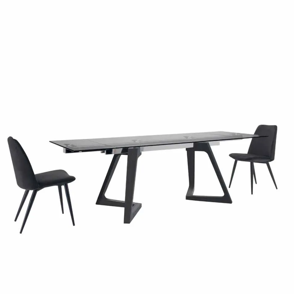 4 karrige ngrënieje të veshura me susta të veshura me kadife Prodhuar në Itali - Granella Viadurini