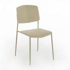 4 karrige të bëra me sedilje polipropileni me veshje të ndryshme dhe metal - Daiquiri Viadurini