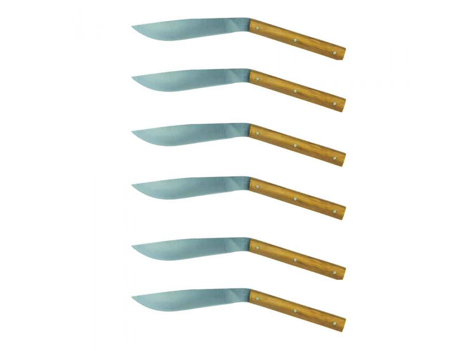 6 thika biftek ergonomike me teh çeliku të prodhuara në Itali - peshkaqen