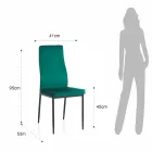 6 Karrige Dhomë Dite në Pëlhurë Mikrofiber me Efekt Kadife jeshile - Kalabria Viadurini