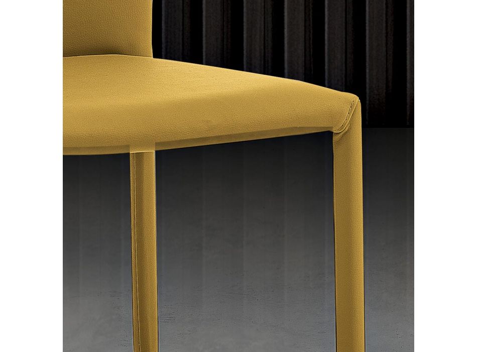 6 Karrige të pirgura në Eko-lëkurë me ngjyra Dizajn Modern për Sallonin - Merida Viadurini