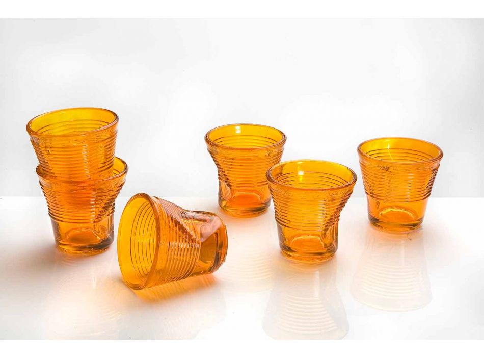 6 gota kafeje gota të thërrmuara në xhamin e dizajnit me ngjyra - Sarabi Viadurini
