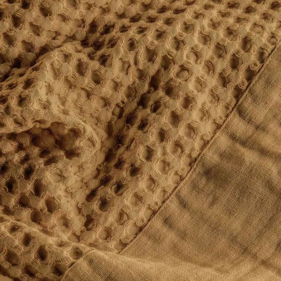 Rroba banjo pambuku me kapuç me huall mjalti me fuçi prej liri - pelush Viadurini