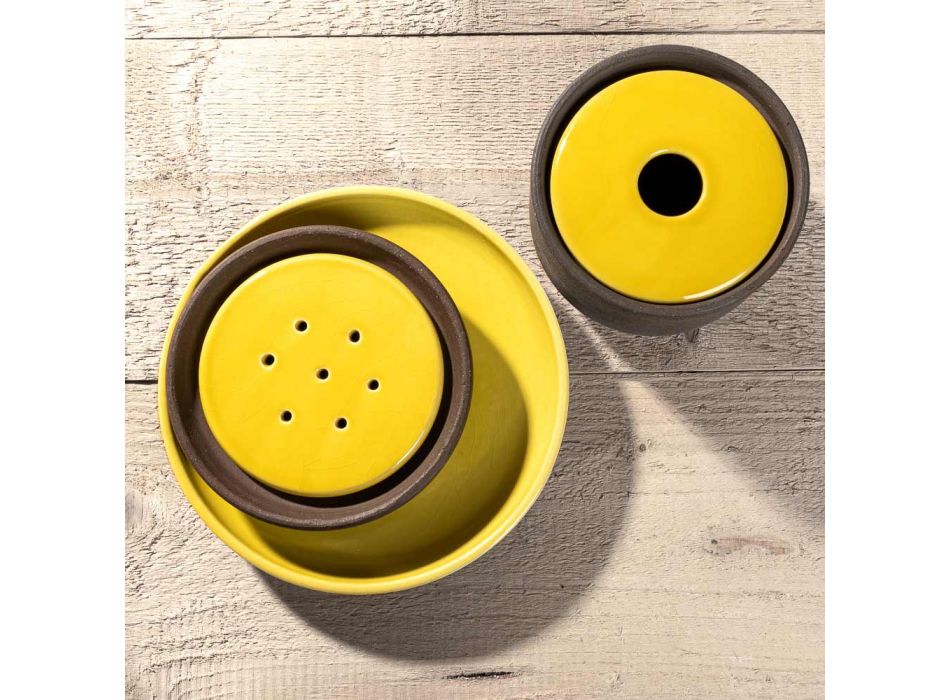 Aksesorë banjosh në argjilë zjarrduruese të verdhë Prodhuar në Itali - Antonella