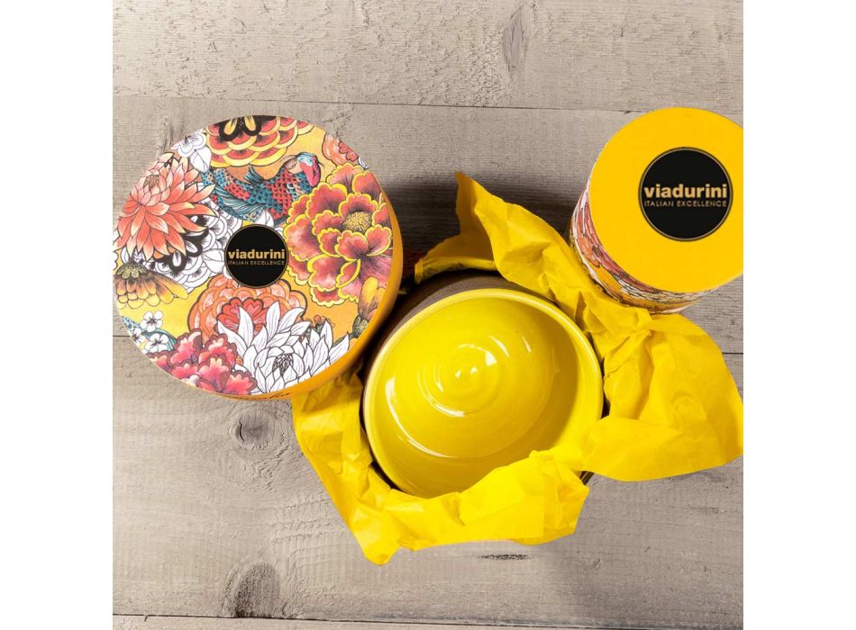 Aksesorë banjosh në argjilë zjarrduruese të verdhë Prodhuar në Itali - Antonella Viadurini
