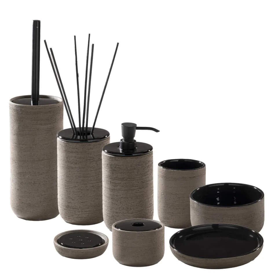 Aksesorë banjosh moderne në balte të zezë Prodhuar në Itali - Antonella Viadurini