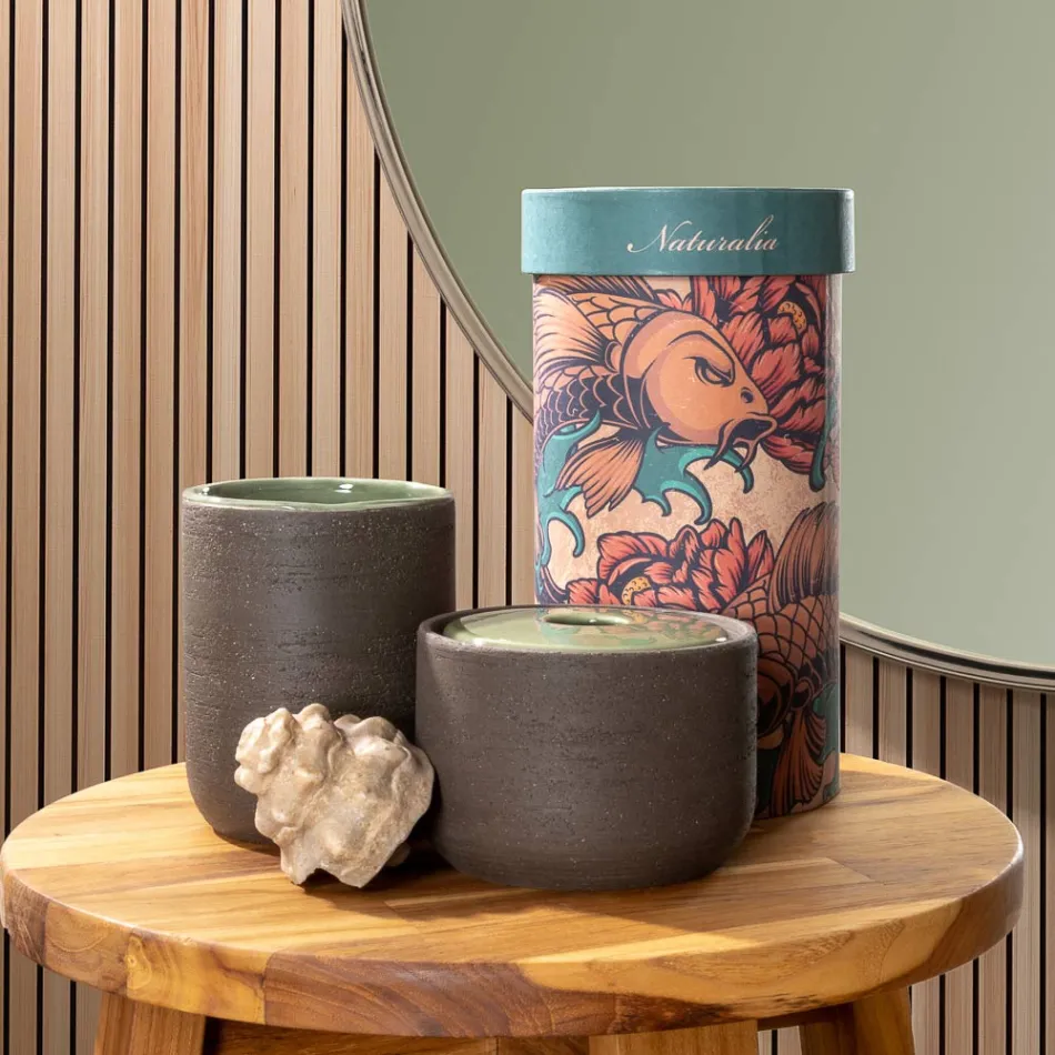 Aksesorë banjoje jeshile në balte zjarrduruese Prodhuar në Itali - Antonella Viadurini