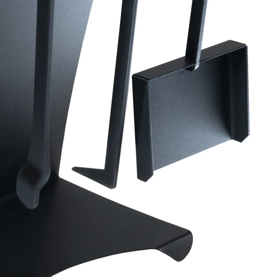 Aksesorët e Zjarrit në Çelik të Pikturuar Prodhuar në Itali 3 Copë - Virgil Viadurini