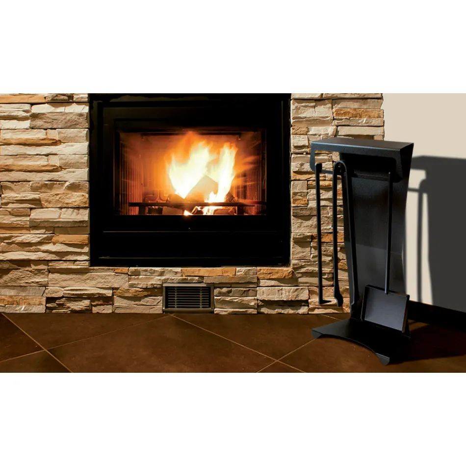 Aksesorët e Zjarrit në Çelik të Pikturuar Prodhuar në Itali 3 Copë - Virgil Viadurini