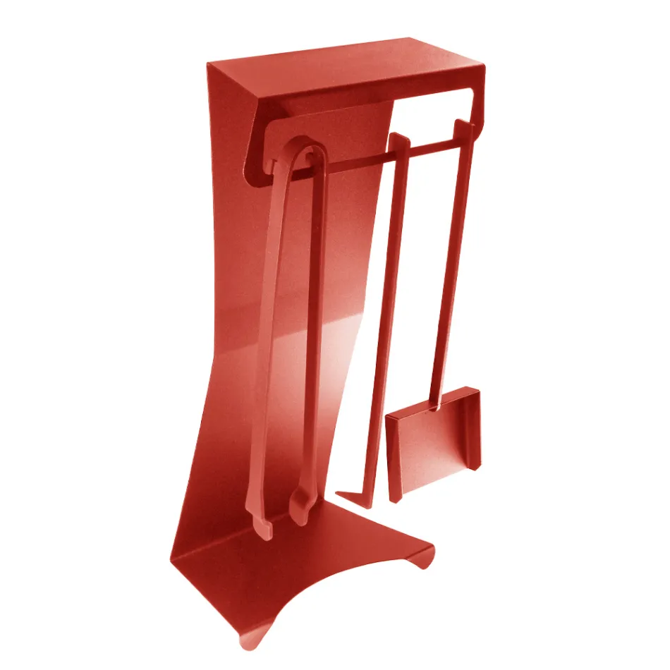 Aksesorët e Zjarrit në Çelik të Pikturuar Prodhuar në Itali 3 Copë - Virgil Viadurini