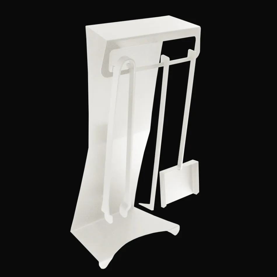 Aksesorët e Zjarrit në Çelik të Pikturuar Prodhuar në Itali 3 Copë - Virgil Viadurini