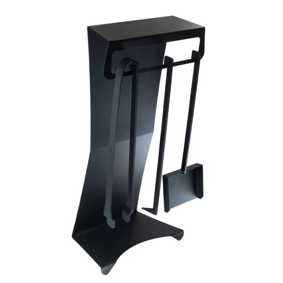 Aksesorët e Zjarrit në Çelik të Pikturuar Prodhuar në Itali 3 Copë - Virgil Viadurini