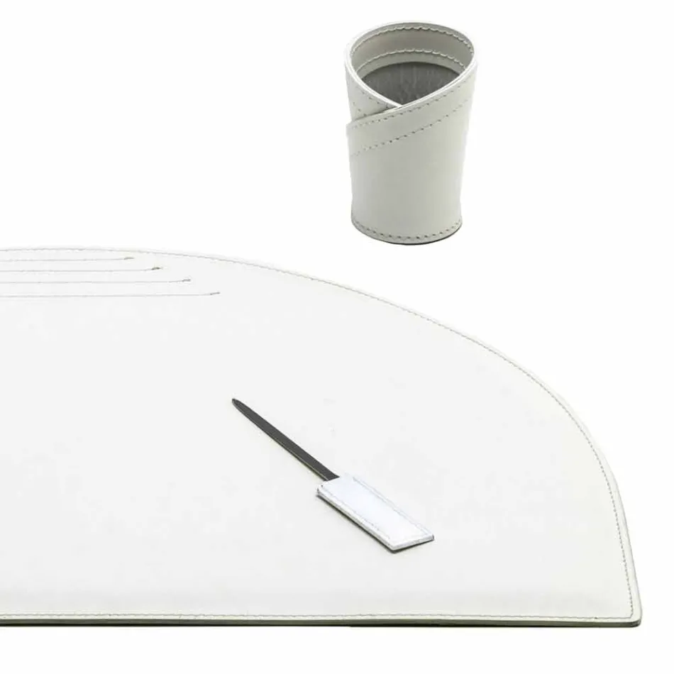 Aksesorë tavolinë në lëkure të rigjeneruar 5 copë të bëra në Itali - Medea Viadurini